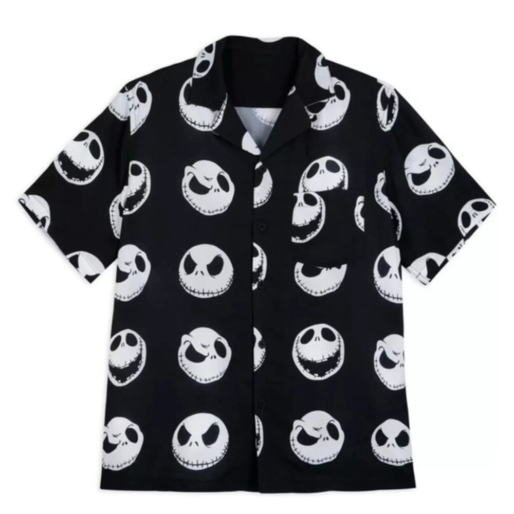 Disney Parks The Nightmare Before Christmas Jack Skellington Camp Shirt L